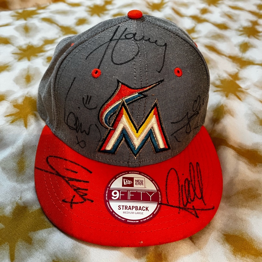Signed One Direction Miami Marlins Baseball Hat
